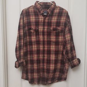 Faded global flannel button shirt